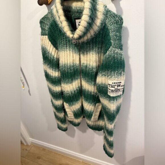 G STAR RAW- 100% WOOL - MENS ZIP UP SWEATER - Picture 9 of 14